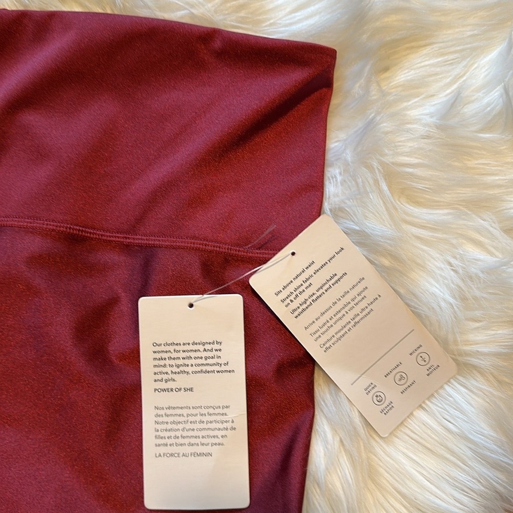 NWT Athleta Elation Shine Tight in Burgundy - Picture 7 of 8
